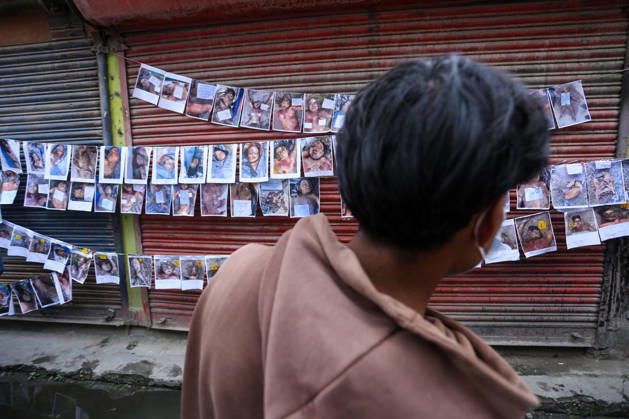 Nepal Floods - Aftermath Relatives of people missing after flash floods in Rasuwa and Nuwakot search for information at Tribhuvan University Teaching Hospital on August 30, 2026. Families examine photographs and missing-person notices, while some mourn and wait for news. The floods destroyed homes and swept debris downstream along the Trishuli River. Kathmandu Nepal Copyright: xSanjitxPariyarx originalFilename: pariyar-notitle260830_npch2