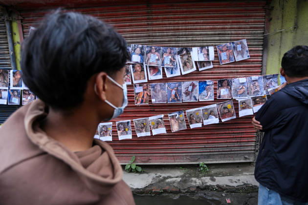 Nepal Floods - Aftermath Relatives of people missing after flash floods in Rasuwa and Nuwakot search for information at Tribhuvan University Teaching Hospital on August 30, 2026. Families examine photographs and missing-person notices, while some mourn and wait for news. The floods destroyed homes and swept debris downstream along the Trishuli River. Kathmandu Nepal Copyright: xSanjitxPariyarx originalFilename: pariyar-notitle260830_npGKk