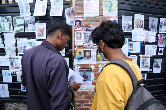 Nepal Floods - Aftermath Relatives of people missing after flash floods in Rasuwa and Nuwakot search for information at Tribhuvan University Teaching Hospital on August 30, 2026. Families examine photographs and missing-person notices, while some mourn and wait for news. The floods destroyed homes and swept debris downstream along the Trishuli River. Kathmandu Nepal Copyright: xSanjitxPariyarx originalFilename: pariyar-notitle260830_npMOY