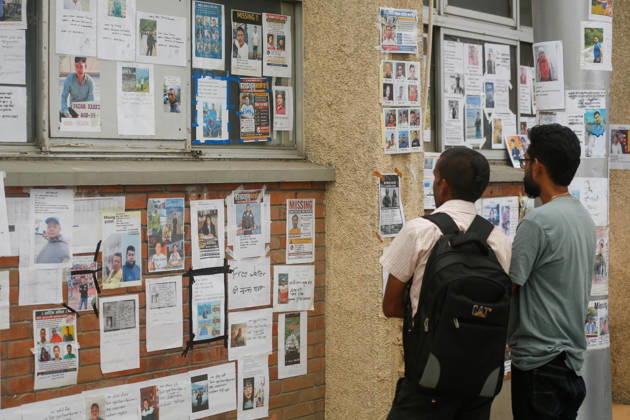 Nepal Floods - Aftermath Relatives of people missing after flash floods in Rasuwa and Nuwakot search for information at Tribhuvan University Teaching Hospital on August 30, 2026. Families examine photographs and missing-person notices, while some mourn and wait for news. The floods destroyed homes and swept debris downstream along the Trishuli River. Kathmandu Nepal Copyright: xSanjitxPariyarx originalFilename: pariyar-notitle260830_npWNk