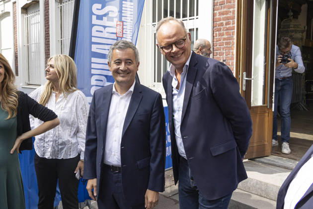 Gerald Darmanin And Edouard Philippe At Start Of Political Season - Tourcoing Justice Minister Gerald Darmanin and Candidate in France’s 2027 presidential election for the right-wing party Horizons and Mayor of Le Havre Edouard Philippe attend the start of the political season event in Tourcoing, France on August 30, 2026. Photo by Sebastien Courdji ABACAPRESS.COM Tourcoing nord France  Copyright: xCourdjixSebastien ABACAx