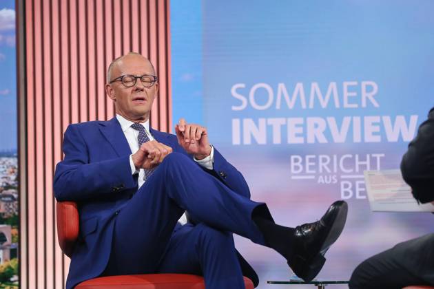Berlin, Deutschland, 30.08.2026: ARD-Hauptstadtstudio: Sommerinterview: Bundeskanzler Friedrich Merz (CDU) im Studio Copyright: xdtsxNachrichtenagenturx dts_131776