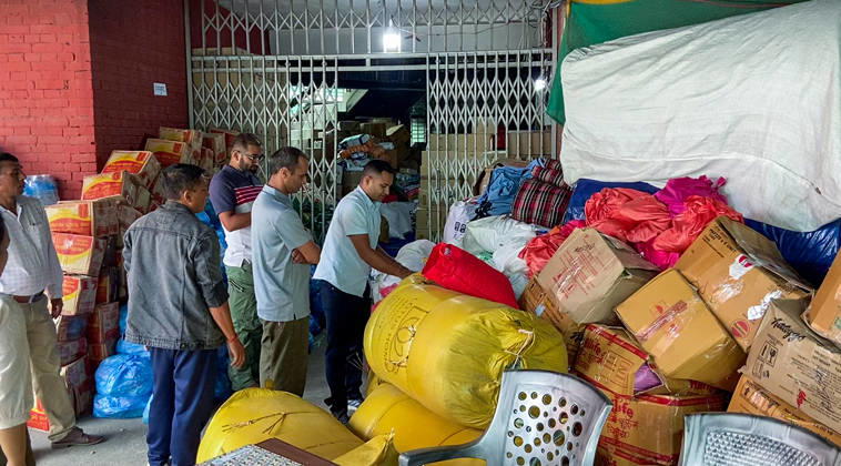 RECORD DATE NOT STATED Relief Materials Dispatched from Kathmandu for Flood-Affected Areas in Nepal Kathmandu Nepal , Aug 30 (ANI): Relief materials dispatched from Kathmandu for flood-affected areas, in Kathmandu on Sunday. (ANI Video Grab) Kathmandu Nepal Copyright: xANIx ANI_20260830183