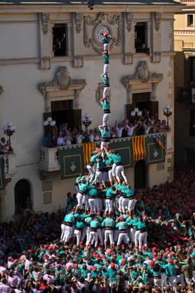 Diada Castellera on Saint Felix Day Vilafranca del Penedes, Spain, on August 30, 2026 Diada Castellera on Saint Felix Day Vilafranca del Penedes, Spain, on August 30, 2026 Pillar of nine (P de 9 folre,manilles i puntals )downloaded for the first time by the Castellers de Vilafranca . Construction of the human tower 3 de 10 f m during the Diada Castellera on Saint Felix Day.The Castellers de Vilafranca, the Colla Vella dels Xiquets de Valls, the Colla joves Xiquets de Valls and the Colla jove xiquets of Tarragona participate with their human towers in the Diada Castellera on Saint Felix Day, in Vilafranca del Penedes,Barcelona, Spain, on August 30, 2026 Vilafranca del Penedes ESP Copyright: xS.xRosx