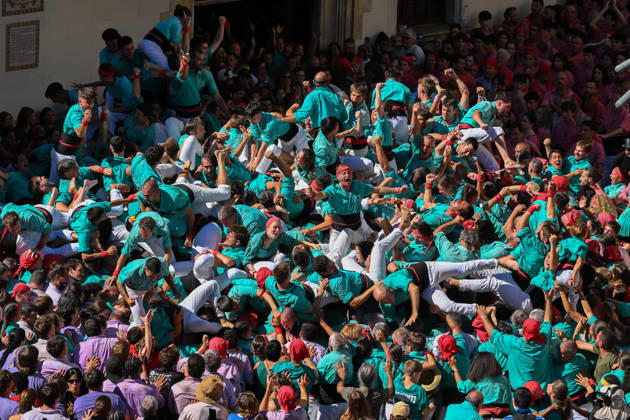 Diada Castellera on Saint Felix Day Vilafranca del Penedes, Spain, on August 30, 2026 Diada Castellera on Saint Felix Day Vilafranca del Penedes, Spain, on August 30, 2026 Pillar of nine (P de 9 folre,manilles i puntals )downloaded for the first time by the Castellers de Vilafranca . Celebration. Construction of the human tower 3 de 10 f m during the Diada Castellera on Saint Felix Day.The Castellers de Vilafranca, the Colla Vella dels Xiquets de Valls, the Colla joves Xiquets de Valls and the Colla jove xiquets of Tarragona participate with their human towers in the Diada Castellera on Saint Felix Day, in Vilafranca del Penedes,Barcelona, Spain, on August 30, 2026 Vilafranca del Penedes ESP Copyright: xS.xRosx