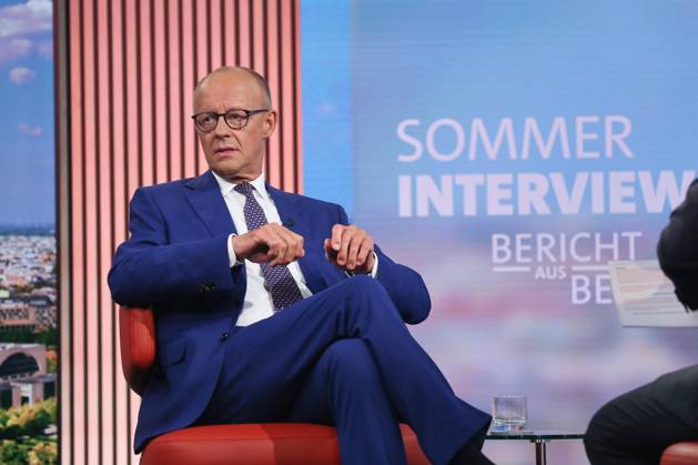 Berlin, Deutschland, 30.08.2026: ARD-Hauptstadtstudio: Sommerinterview: Bundeskanzler Friedrich Merz (CDU) im Studio Copyright: xdtsxNachrichtenagenturx dts_131806