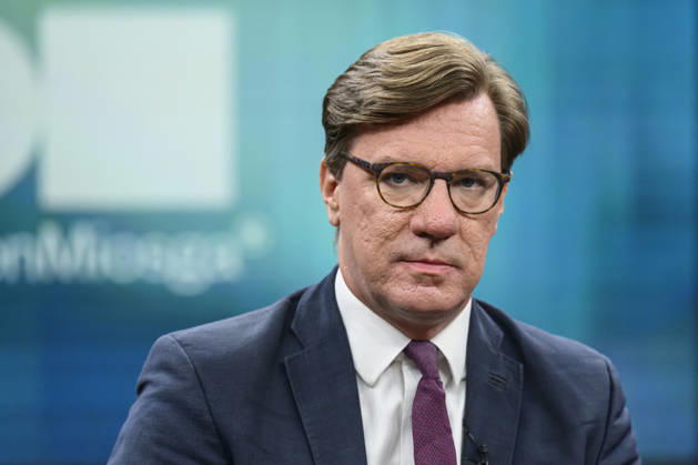 im Bild v.l.: Nico Lange, Direktor des Instituts für Risikoanalysen und Internationale Sicherheit, GER, Berlin, Studio, zu Gast bei - Caren Miosga, Polittalk, TV, Format, Aufzeichnung, aufgezeichnet, Das Erste, aus Adlershof - am Studio 20, Thema: Russlands hybrider Krieg - wie groß ist die Gefahr für Deutschland?, 30.08.2026, Copyright: HMBxMedia UwexKoch
