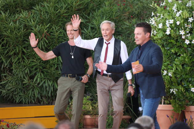 Peter Kraus mit Sohn Mike Kraus und Stefan Moos in der ARD TV-Show Immer wieder sonntags im Europa-Park. Rust, 30.08.2026 Copyright: xAgenturxMatthiasxWehnertx xM.xGränzdörferx