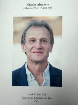 Program for the funeral service of Nicolas Altmayer at the Church of Saint-Germain-des-Prés in Paris on August 21, 2026. Paris, France  Copyright: xAGENCEx xBESTIMAGExAGENCEx xBESTIMAGEx
