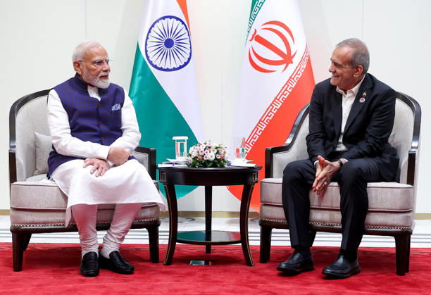 Indian Prime Minister Modi Meets Iranian President Pezeshkian on sidelines of SCO Summit BISHKEK, KYRGYZSTAN - AUGUST 31: (----EDITORIAL USE ONLY MANDATORY CREDIT - PRESS INFORMATION BUREAU OF INDIA HANDOUT - NO MARKETING NO ADVERTISING CAMPAIGNS - DISTRIBUTED AS A SERVICE TO CLIENTS----) Indian Prime Minister Narendra Modi (L) holds a bilateral meeting with Iranian President Masoud Pezeshkian (R) on the sidelines of the Shanghai Cooperation Organization (SCO) Summit in Bishkek, Kyrgyzstan, on August 31, 2026. Press Information Bureau (PIB) Anadolu Bishkek Kyrgyzstan. Editorial use only. Please get in touch for any other usage.  Copyright: x2026xAnadoluxPressxInformationxBureaux(PIB)x