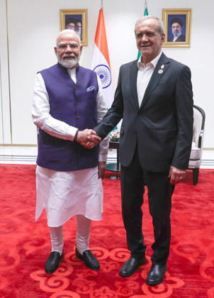 Indian Prime Minister Modi Meets Iranian President Pezeshkian on sidelines of SCO Summit BISHKEK, KYRGYZSTAN - AUGUST 31: (----EDITORIAL USE ONLY MANDATORY CREDIT - PRESS INFORMATION BUREAU OF INDIA HANDOUT - NO MARKETING NO ADVERTISING CAMPAIGNS - DISTRIBUTED AS A SERVICE TO CLIENTS----) Indian Prime Minister Narendra Modi (L) holds a bilateral meeting with Iranian President Masoud Pezeshkian (R) on the sidelines of the Shanghai Cooperation Organization (SCO) Summit in Bishkek, Kyrgyzstan, on August 31, 2026. Press Information Bureau (PIB) Anadolu Bishkek Kyrgyzstan. Editorial use only. Please get in touch for any other usage.  Copyright: x2026xAnadoluxPressxInformationxBureaux(PIB)x