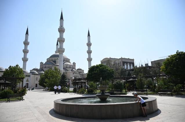 Kyrgyzstan SCO Summit Preparations 9231725 31.08.2026 A view shows the Central Mosque of Imam Sarakhsi, commonly known as the Bishkek Central Mosque, in Bishkek, Kyrgyzstan. The Shanghai Cooperation Organization (SCO) summit will be held in the Kyrgyz capital from August 31 to September 1. Kristina Solovyova Sputnik Bishkek Kyrgyzstan  Copyright: xKristinaxSolovyovax