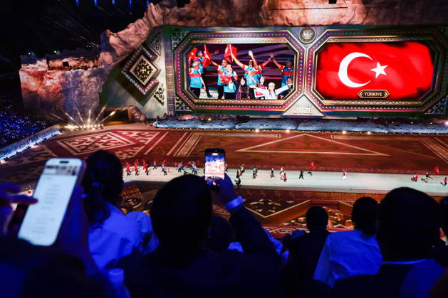 KYRGYZSTAN, BISHKEK - AUGUST 31, 2026: A team of athletes represents Turkey during a ceremony to open the 2026 World Nomad Games at Bishkek Arena Bishkek Kyrgyzstan  - ZUMAt113 20260831_zaa_t113_339 Copyright: xKirillxKukhmarx