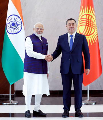 PM Modi meets Kyrgyzstan s President, Sadyr Japarov Bishkek Kyrgyzstan , Aug 31 (ANI): Prime Minister Narendra Modi meets with Kyrgyzstan s President, Sadyr Japarov, in Bishkek on Monday. (Narendra Modi Photo Gallery ANI Photo) Bishkek Kyrgyzstan Copyright: xANIx ANI_20260831253