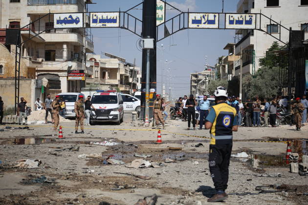 Explosion in Syria’s Idlib kills 5 IDLIB, SYRIA - SEPTEMBER 01: The explosion heavily damages nearby buildings and vehicles after an ammunition-laden vehicle explodes in Syria’s northwestern Idlib province, killing five people and injuring 10 others, according to initial reports, on September 01, 2026. Kasim Yusuf Anadolu Idlib Suriye. Editorial use only. Please get in touch for any other usage.  Copyright: x2026xAnadoluxKasimxYusufx