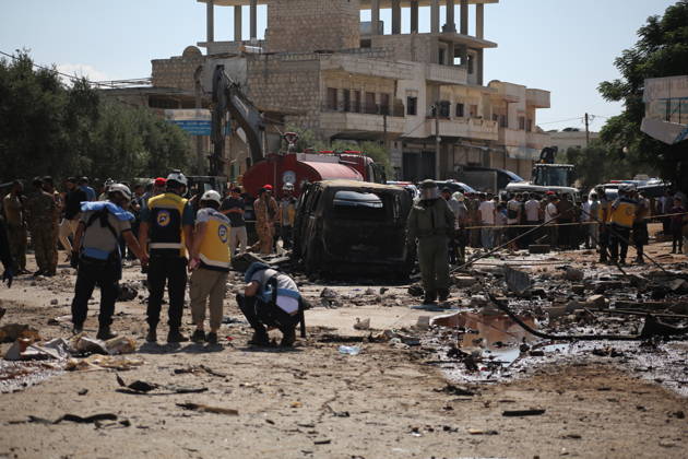 Explosion in Syria’s Idlib kills 5 IDLIB, SYRIA - SEPTEMBER 01: The explosion heavily damages nearby buildings and vehicles after an ammunition-laden vehicle explodes in Syria’s northwestern Idlib province, killing five people and injuring 10 others, according to initial reports, on September 01, 2026. Kasim Yusuf Anadolu Idlib Suriye. Editorial use only. Please get in touch for any other usage.  Copyright: x2026xAnadoluxKasimxYusufx