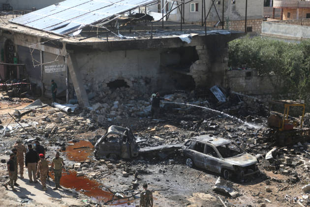 Explosion in Syria’s Idlib kills 5 IDLIB, SYRIA - SEPTEMBER 01: The explosion heavily damages nearby buildings and vehicles after an ammunition-laden vehicle explodes in Syria’s northwestern Idlib province, killing five people and injuring 10 others, according to initial reports, on September 01, 2026. Kasim Yusuf Anadolu Idlib Suriye. Editorial use only. Please get in touch for any other usage.  Copyright: x2026xAnadoluxKasimxYusufx