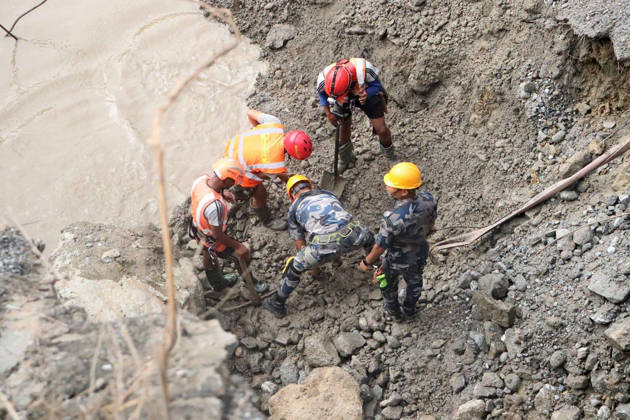 Nepali teams continue searching for survivors of devastating Himalayan glacial floods in Kathmandu on Tuesday, September 1, 2026. The death toll has surpassed 1,000, with dozens feared trapped inside tunnels of hydroelectric power stations. photo by Nepalese Army  NEP2026090111 NepalesexArmy