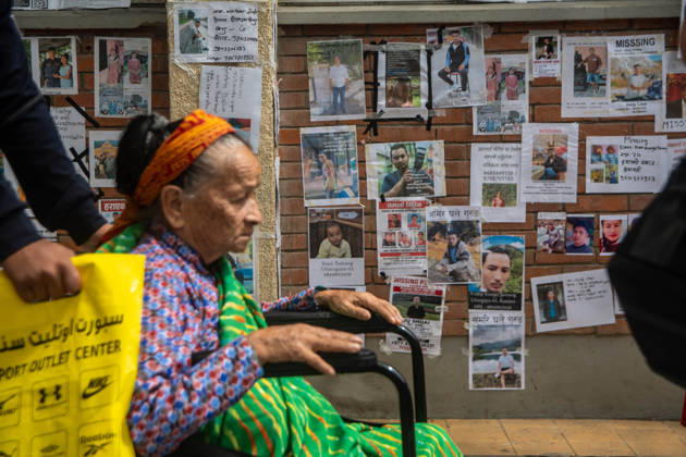 September 1, 2026, Kathmandu, Nepal: Relatives of missing persons inspect notice boards displayed with photos and details at Tribhuvan University Teaching Hospital in Kathmandu. Hundreds remain unaccounted for following severe flash floods caused by a glacial outburst along the Tibet-Nepal border on August 26. Kathmandu Nepal - ZUMAs197 20260901_aaa_s197_216 Copyright: xAmitxShuklax