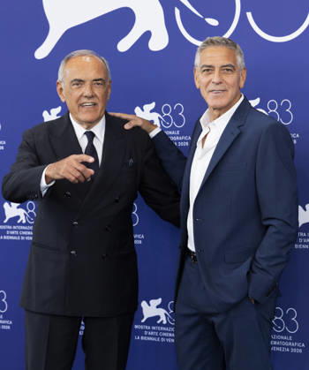 83rd Venice International Film Festival VENICE, ITALY - SEPTEMBER 02: Artistic Director Alberto Barbera and George Clooney attend the Golden Lion For Lifetime Achievement Photocall during the 83rd Venice International Film Festival at Palazzo del Casino on September 02, 2026 in Venice, Italy. Primo Barol Anadolu Venice Italy. Editorial use only. Please get in touch for any other usage. Copyright: x2026xAnadoluxPrimoxBarolx