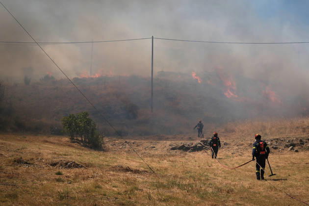 Wildfire near Karystos on Greece s Evia Island EVIA, GREECE - SEPTEMBER 2: Firefighters battle a wildfire burning near Karystos on the island of Evia, Greece, on September 2, 2026 Costas Baltas Anadolu Evia Greece. Editorial use only. Please get in touch for any other usage.  Copyright: x2026xAnadoluxCostasxBaltasx