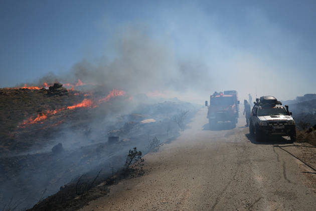 Wildfire near Karystos on Greece s Evia Island EVIA, GREECE - SEPTEMBER 2: Firefighters battle a wildfire burning near Karystos on the island of Evia, Greece, on September 2, 2026 Costas Baltas Anadolu Evia Greece. Editorial use only. Please get in touch for any other usage. Copyright: x2026xAnadoluxCostasxBaltasx