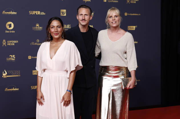 Amy Mußul, Johannes Hendrik Langer und Melanie Marschke bei der 32. Verleihung der Goldenen Henne 2026 in der Leipziger Messe. Leipzig, 04.09.2026