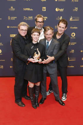Hendrik Handloegten, Liv Lisa Fries, Achim von Borries, Volker Bruch und Tom Tykwer bei der 32. Verleihung der Goldenen Henne 2026 in der Leipziger Messe. Leipzig, 04.09.2026