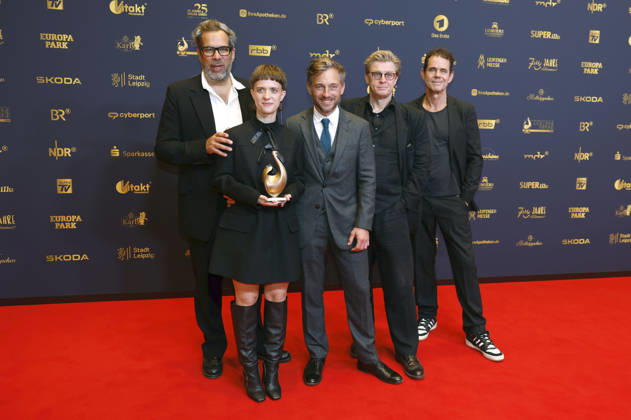 Achim von Borries, Liv Lisa Fries, Volker Bruch, Hendrik Handloegten und Tom Tykwer bei der 32. Verleihung der Goldenen Henne 2026 in der Leipziger Messe. Leipzig, 04.09.2026