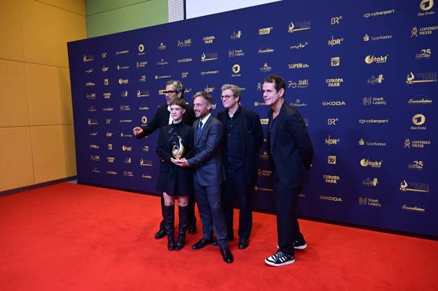 Hendrik Handloegten, Liv Lisa Fries, Achim von Borries, Volker Bruch und Tom Tykwer bei der 32. Verleihung der Goldenen Henne 2026 in der Leipziger Messe. Leipzig, 04.09.2026 Copyright: xMatthiasxWehnertx