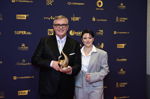 Hape Kerkeling und Tahnee Schaffarczyk bei der 32. Verleihung der Goldenen Henne 2026 in der Leipziger Messe. Leipzig, 04.09.2026 Copyright: xMatthiasxWehnertx