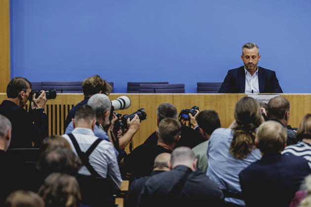 Ulrich Siegmund, Spitzenkandidat AfD in Sachsen-Anhalt, aufgenommen im Rahmen einer Pressekonferenz als Reaktion auf die Landtagswahl in Sachsen-Anhalt in Berlin, 07.09.2026. Mit rund 44% hat die AfD (Alternative fuer Deutschland) die Landtagswahl deutlich vor der CDU mit rund 17,5% gewonnen. Berlin Deutschland Copyright: xFlorianxGaertnerx