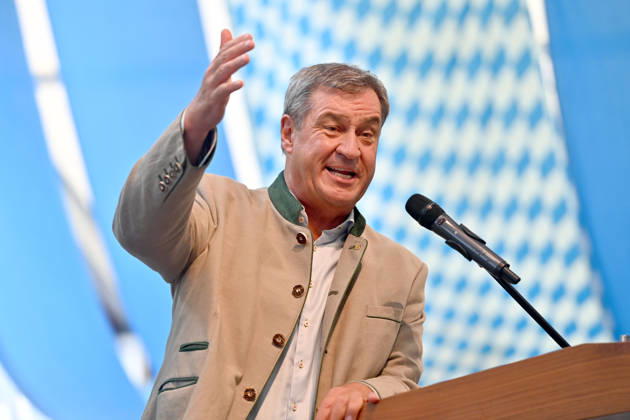 Rede Markus SOEDER (Ministerpraesident Bayern und CSU Vorsitzender) , Einzelbild,angeschnittenes Einzelmotiv,Portraet,Portrait,Porträt. Politischer Gillamoos am 07.09.2026 in Abensberg,