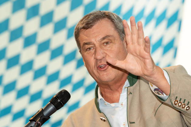 Markus Söder, Bayerischer Ministerpräsident, CSU, beim traditionellen Politischen Frühschoppen auf dem Volksfest Gillamoos, Abensberg, 07.09.2026 Deutschland, Abensberg, 7. September 2026, Markus Söder, Ministerpräsident Bayern, CSU, Rede beim traditionellen Politischen Frühschoppen auf dem Volksfest Gillamoos, Hofbräuzelt, Gillamoos Montag, Politik, Bayern,