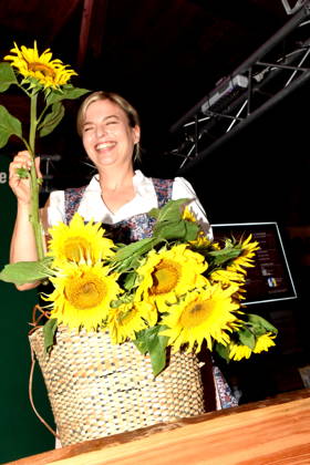 Katharina Schulze, Fraktionsvorsitzende der bayerischen GRÜNEN im Landtag Abendsberg 07.09.2026 Politischer Frühschoppen am Gillamoos im Weinzelt Bündnis 90 Die Grünen Foto Abendsberg