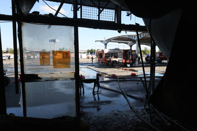RUSSIA, MARIUPOL - SEPTEMBER 7, 2026: A view of the Galaktika shopping centre damaged in a Ukrainain drone attack Mariupol Russia  - ZUMAt113 20260907_zaa_t113_193 Copyright: xDmitryxYagodkinx