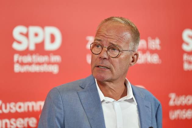 Berlin, Deutschland, 07.09.2026: Deutscher Bundestag: SPD-Fraktionssitzung: Matthias Miersch bei einem Pressestatement Copyright: xdtsxNachrichtenagenturx dts_133251