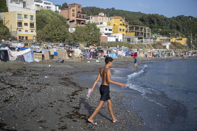Settlements Continue on El Trampolín Beach Settlements on El Trampolín Beach, as of September 7, 2026, in Ceuta, Spain. Despite having been evicted, the camp on El Trampolín Beach resembles a makeshift city and remains occupied by people who continue to arrive in Ceuta. SEPTEMBER 7, 2026 Ceuta, Spain  Copyright: xMarcosxMorenox 7756366