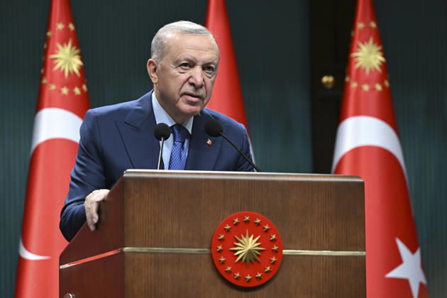 Turkish President Recep Tayyip Erdogan ANKARA, TURKIYE - SEPTEMBER 07: Turkish President Recep Tayyip Erdogan makes statements at a press conference following a cabinet meeting held at the Presidential Complex in Ankara, Turkiye, on September 07, 2026. Utku Ucrak Anadolu Ankara Turkey. Editorial use only. Please get in touch for any other usage.  Copyright: x2026xAnadoluxUtkuxUcrakx