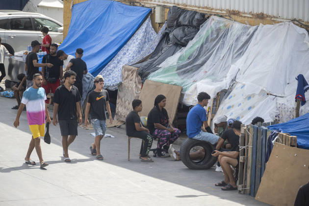 Migration Situation in the Tarajal Warehouses in Ceuta: Migrants living in one of the Tarajal warehouses, as of September 7, 2026, in Ceuta, Spain. The government has taken control of the port of Ceuta to provide humanitarian assistance to migrants in tents and other spaces. Specifically, the department led by Óscar Puente authorizes the Secretary of State for Migration to temporarily use an area of 16,000 square meters of public port land. SEPTEMBER 7, 2026 Ceuta, Spain  Copyright: xMarcosxMorenox 7756405
