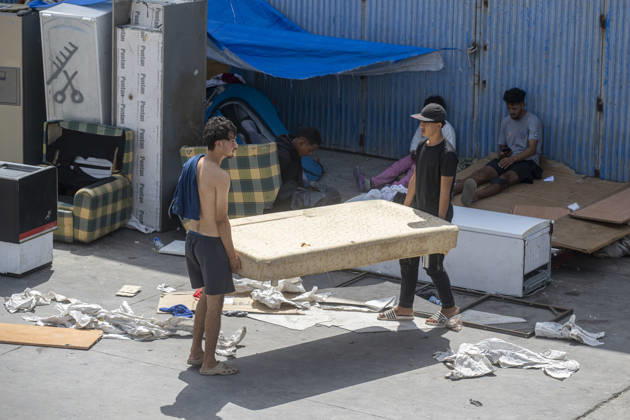 Migration Situation in the Tarajal Warehouses in Ceuta: Migrants living in one of the Tarajal warehouses, as of September 7, 2026, in Ceuta, Spain. The government has taken control of the port of Ceuta to provide humanitarian assistance to migrants in tents and other spaces. Specifically, the department led by Óscar Puente authorizes the Secretary of State for Migration to temporarily use an area of 16,000 square meters of public port land. SEPTEMBER 7, 2026 Ceuta, Spain  Copyright: xMarcosxMorenox 7756407