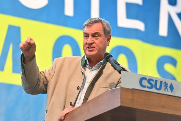 Rede Markus SOEDER (Ministerpraesident Bayern und CSU Vorsitzender), Einzelbild,angeschnittenes Einzelmotiv,Halbfigur,halbe Figur. Politischer Gillamoos am 07.09.2026 in Abensberg,