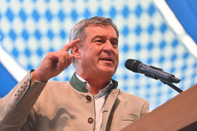 Rede Markus SOEDER (Ministerpraesident Bayern und CSU Vorsitzender), Einzelbild,angeschnittenes Einzelmotiv,Portrait,Portraet. Politischer Gillamoos am 07.09.2026 in Abensberg,
