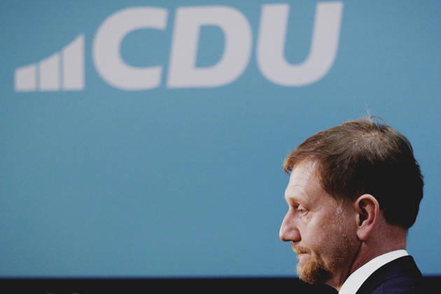 Michael Kretschmer, Ministerpraesident von Sachsen, aufgenommen nach der Vorstandssitzung der CDU als Reaktion auf die Landtagswahl in Sachsen-Anhalt in Berlin, 07.09.2026. Mit rund 44% hat die AfD (Alternative fuer Deutschland) die Landtagswahl deutlich vor der CDU mit rund 17,5% gewonnen. Berlin Deutschland Copyright: xFlorianxGaertnerx