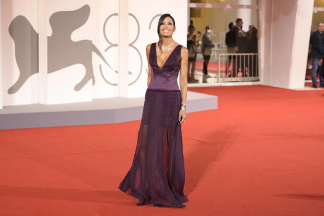 Delegazione Diva e Donna red carpet in Venice Lido - 07 Sep 2026 Elisabetta Gregoraci attends the red carpet of Delegazione during the 83rd Venice Film Festival at Palazzo del Cinema. Venice Lido Italy Copyright: xMarioxCartellix xSOPAxImagesx _DSC1020