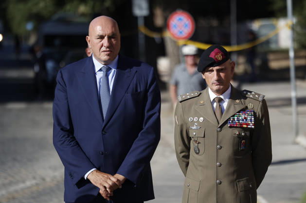 September 8, 2026, Rome, Rome, ITALY: Defense Minister Guodo Crosetto and General Luciano Portolano, Italian Chief of the Defense Staff. Commemorative ceremony on the occasion of the 83rd anniversary of the Defense of Rome at Porta San Paolo and the Parco della Resistenza on September 8, Rome, September 8, 2026. Rome ITALY  - ZUMAa289 20260908_zia_a289_200 Copyright: xRiccardoxDexLucax xAgfx