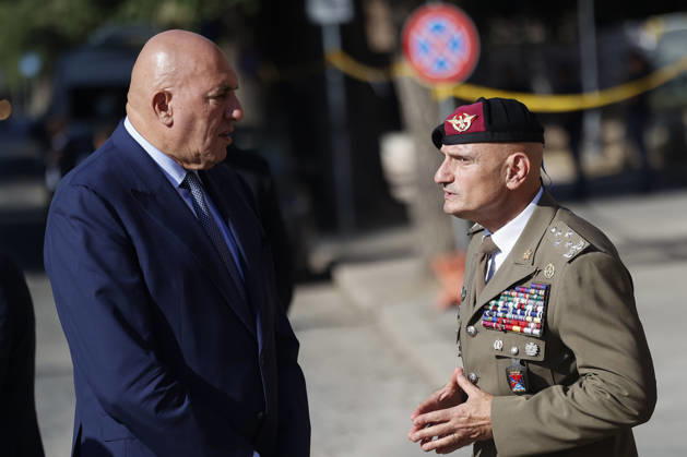 September 8, 2026, Rome, Rome, ITALY: Defense Minister Guodo Crosetto and General Luciano Portolano, Italian Chief of the Defense Staff. Commemorative ceremony on the occasion of the 83rd anniversary of the Defense of Rome at Porta San Paolo and the Parco della Resistenza on September 8, Rome, September 8, 2026. Rome ITALY  - ZUMAa289 20260908_zia_a289_202 Copyright: xRiccardoxDexLucax xAgfx