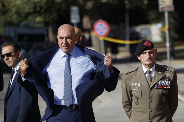 September 8, 2026, Rome, Rome, ITALY: Defense Minister Guodo Crosetto and General Luciano Portolano, Italian Chief of the Defense Staff. Commemorative ceremony on the occasion of the 83rd anniversary of the Defense of Rome at Porta San Paolo and the Parco della Resistenza on September 8, Rome, September 8, 2026. Rome ITALY  - ZUMAa289 20260908_zia_a289_203 Copyright: xRiccardoxDexLucax xAgfx