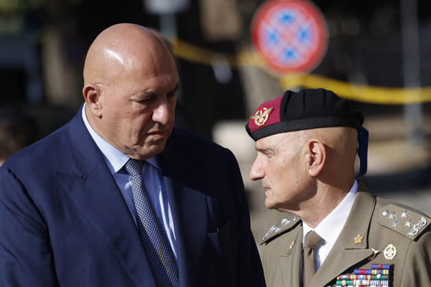 September 8, 2026, Rome, Rome, ITALY: Defense Minister Guodo Crosetto and General Luciano Portolano, Italian Chief of the Defense Staff. Commemorative ceremony on the occasion of the 83rd anniversary of the Defense of Rome at Porta San Paolo and the Parco della Resistenza on September 8, Rome, September 8, 2026. Rome ITALY  - ZUMAa289 20260908_zia_a289_204 Copyright: xRiccardoxDexLucax xAgfx