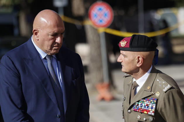 September 8, 2026, Rome, Rome, ITALY: Defense Minister Guodo Crosetto and General Luciano Portolano, Italian Chief of the Defense Staff. Commemorative ceremony on the occasion of the 83rd anniversary of the Defense of Rome at Porta San Paolo and the Parco della Resistenza on September 8, Rome, September 8, 2026. Rome ITALY  - ZUMAa289 20260908_zia_a289_205 Copyright: xRiccardoxDexLucax xAgfx
